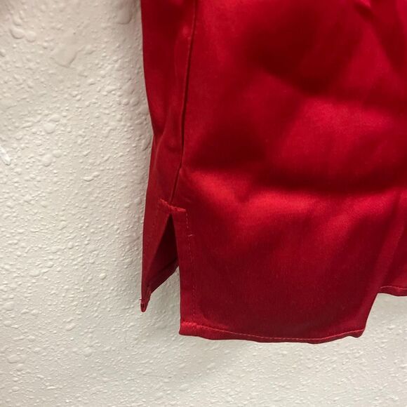 Rebecca Taylor red satin blouse with bell sleeves size 6 NEW #719 - Picture 3 of 9